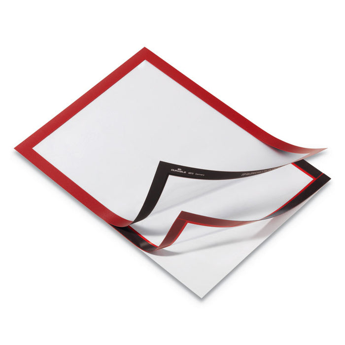 DURAFRAME Sign Holder, 8.5 x 11, Red Frame, 2/Pack