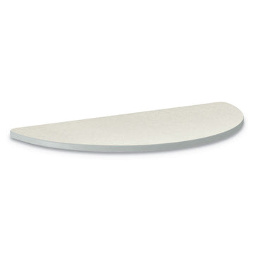 Build Half Round Shape Table Top, 60w x 30d, Silver Mesh