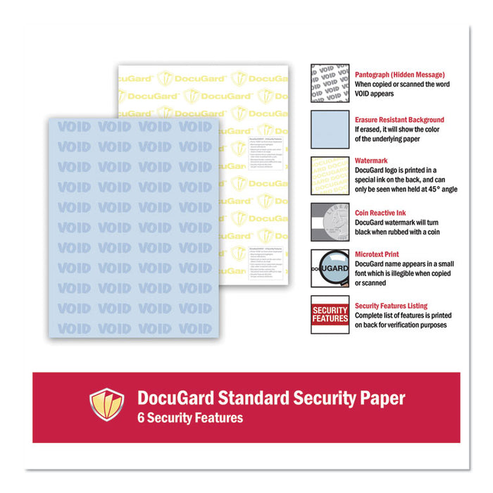 Medical Security Papers, 24-lb Bond Weight, 8.5 x 11, Blue, 500/Ream