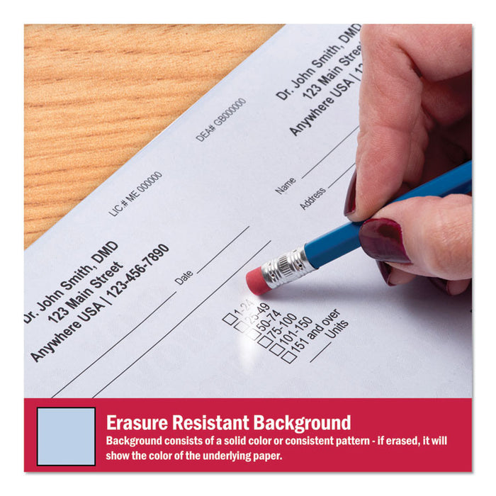 Medical Security Papers, 24-lb Bond Weight, 8.5 x 11, Blue, 500/Ream