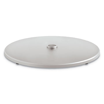 Arrange Round Disc Shroud Table Base, 26.82" x 26.82" x 1.42", Silver, Steel