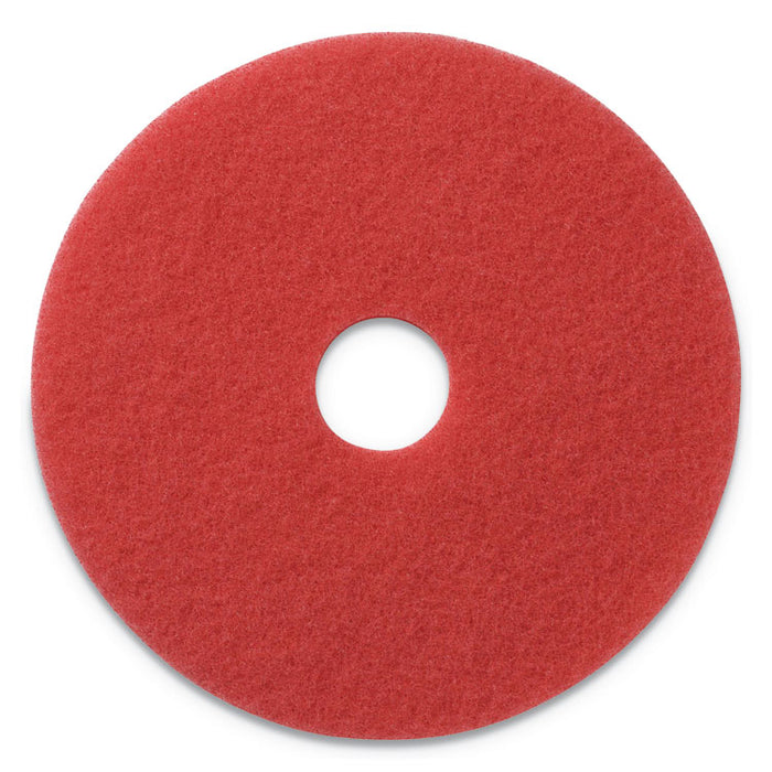 Buffing Pad, 13" Diameter, Red, 5/Carton