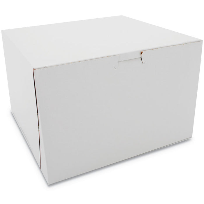 White One-Piece Non-Window Bakery Boxes, 9 x 9 x 6, White, Paper, 100/Carton