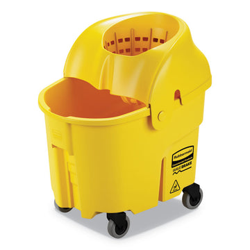 WaveBrake Institution Bucket and Wringer Combos, Down-Press, 35 qt, Yellow