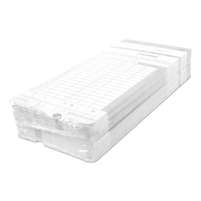 Time Clock Cards for uPunch HN2000/HN4000/HN4600, Two Sides, 7.5 x 3.5, 100/Pack