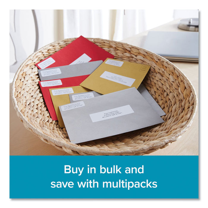 LW 1-Up File Folder, 0.56" x 3.43", White, 130 Labels/Roll, 6 Rolls/Pack