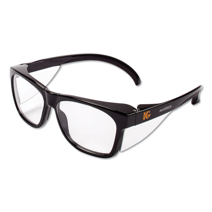Maverick Safety Glasses, Black Full Frame, Clear Dual Lens, 12/Box