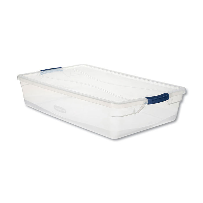 Clever Store Basic Latch-Lid Container, 10.25 gal, 17.75" x 29" x 6.13", Clear