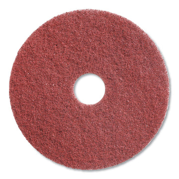 High-Traffic Twister Floor Pad, 17" Diameter, Red, 2/Carton