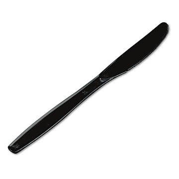 Plastic Cutlery, Heavyweight Knife, Black, 1,000/Carton