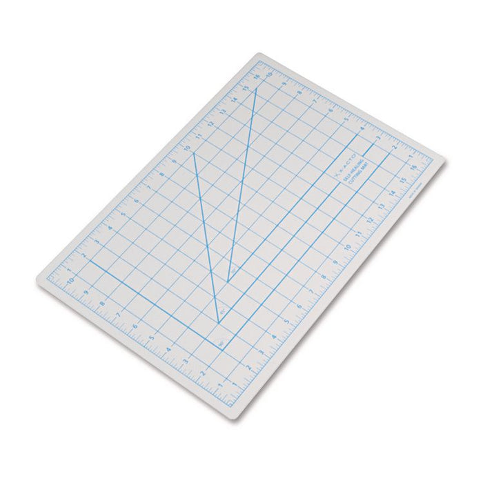 Self-Healing Cutting Mat, 1" Grid with Guide Angles, Non-Slip Backing, 12" x 18", Gray