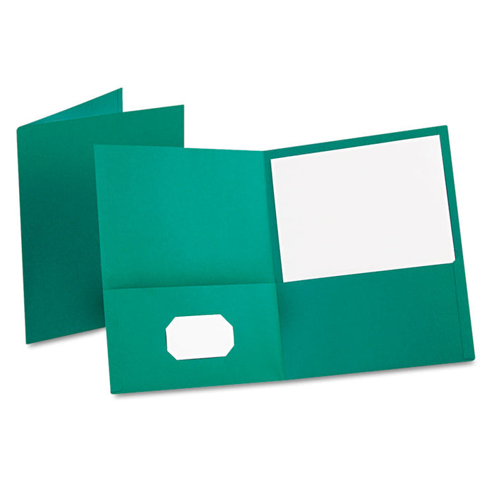 Twin-Pocket Folder, Accommodates (100) 11 x 8.5 Sheets, Teal, 25/Box