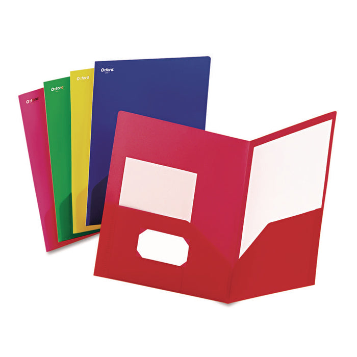 Fashion Poly Twin-Pocket Folder, Accommodates 11 x 8.5 Sheets, Assorted Colors, 25/Box