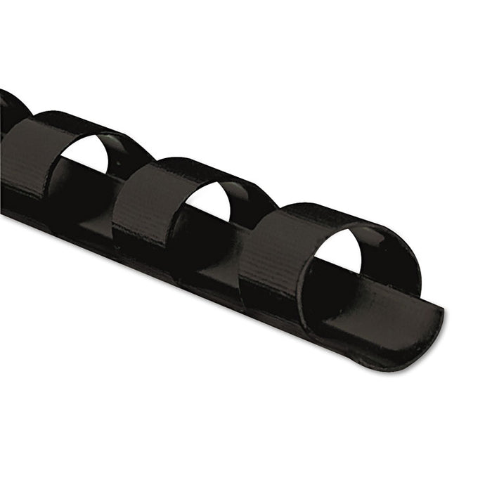 Plastic Comb Bindings for 11 x 8.5 Documents, 19 Rings, 0.38" (55-Sheet) Capacity, Black, 25/Pack