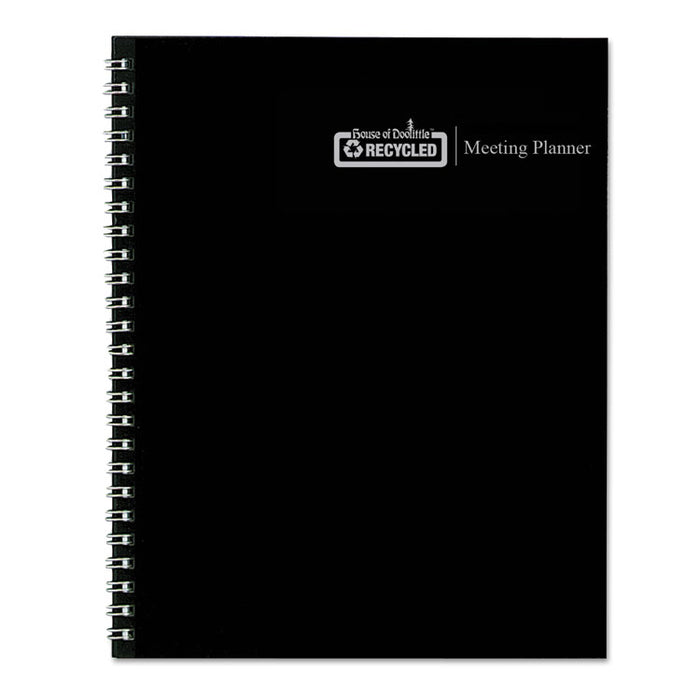 Recycled Meeting Note Planner, 11 x 8.5, Black Cover, 12-Month (Jan to Dec): 2026
