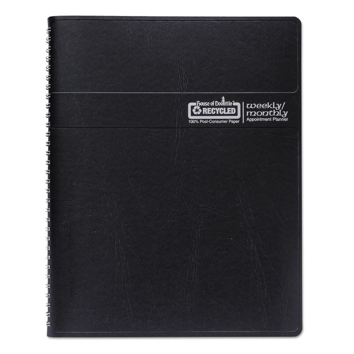 Recycled Wirebound Weekly/Monthly Planner, 11 x 8.5, Black Cover, 12-Month (Jan to Dec): 2026