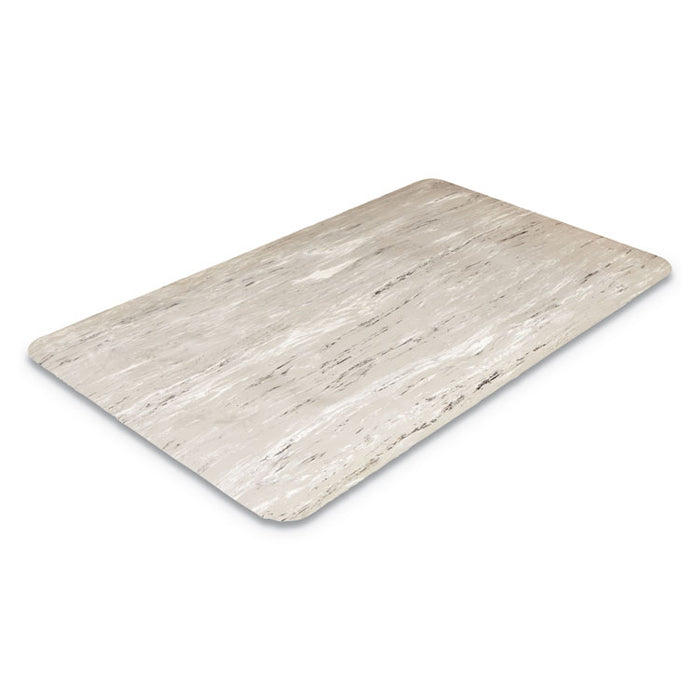 Cushion-Step Marbleized Rubber Mat, Rectangular, Gray Smooth Surface, 36" x 72"