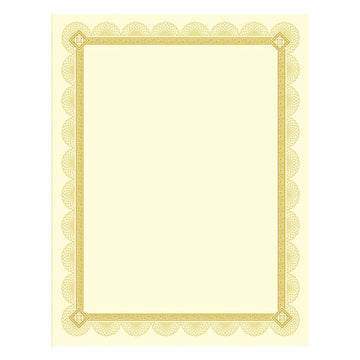 Premium Certificates, 8.5 x 11, Ivory/Gold with Spiro Gold Foil Border,15/Pack