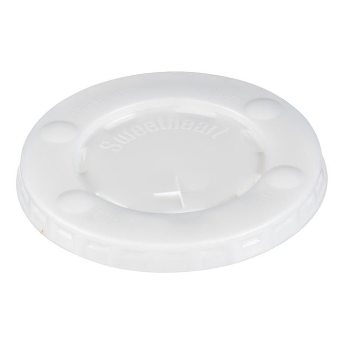 Straw-Slot Cold Cup Lids, Identification Buttons, Fits 10 oz Cold Cups, Plastic, Translucent, 2,000/Carton