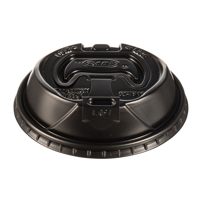 Optima Reclosable Lids for Hot Paper Cups, Fits 10 oz to 24 oz Hot Cups, Plastic, Black, 1,000/Carton