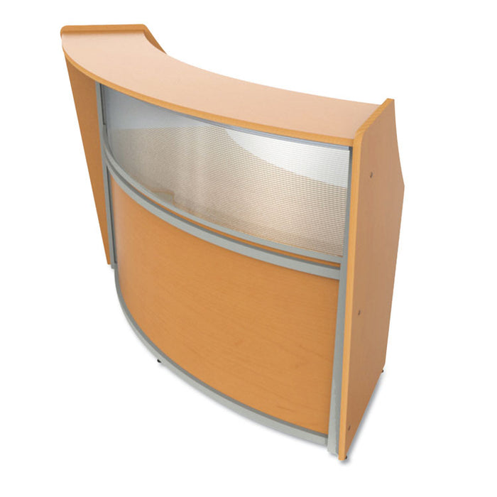 Reception Desk with Polycarbonate, 72 x 32 x 46, Cherry
