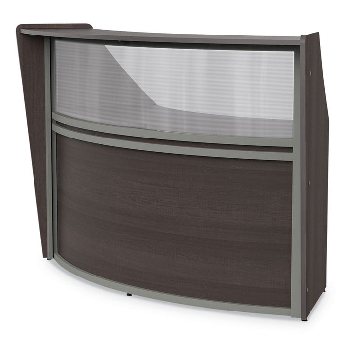 Reception Desk with Polycarbonate, 72 x 32 x 46, Mocha