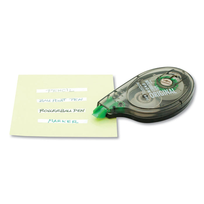 MONO Original Correction Tape Value Pack, Non-Refillable, 0.17" x 32.83 ft, Translucent Smoke/Green Dispenser, 10/Pack