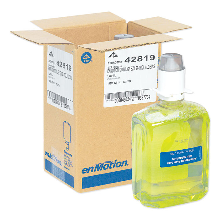 GP enMotion Automated Touchless Antimicrobial Foam Soap Refill, Tranquil Aloe Scent, 1,200 mL Bottle, 2/Carton