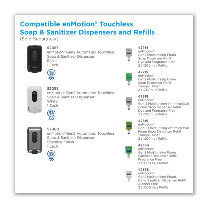 GP enMotion Automated Touchless Antimicrobial Foam Soap Refill, Tranquil Aloe Scent, 1,200 mL Bottle, 2/Carton