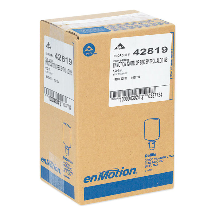 GP enMotion Automated Touchless Antimicrobial Foam Soap Refill, Tranquil Aloe Scent, 1,200 mL Bottle, 2/Carton
