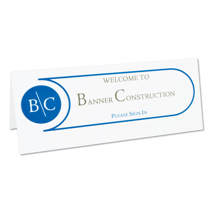 Scored Tent Cards, 4.25 x 11, White,1 Card/Sheet, 50 Sheets/Box