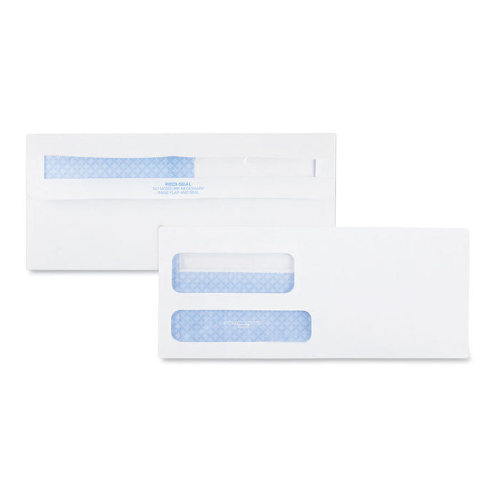 Double Window Security-Tinted Envelopes, #9, Commercial Flap, Redi-Seal Adhesive Closure, 3.88 x 8.88, White, 500/BX