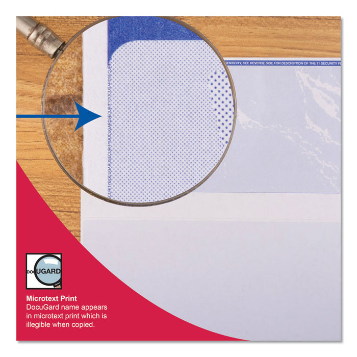 Security Business Checks, 11 Features, 8.5 x 11, Blue Marble Top, 500/Ream