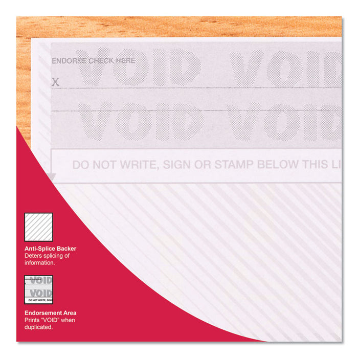 Security Business Checks, 11 Features, 8.5 x 11, Blue Marble Top, 500/Ream
