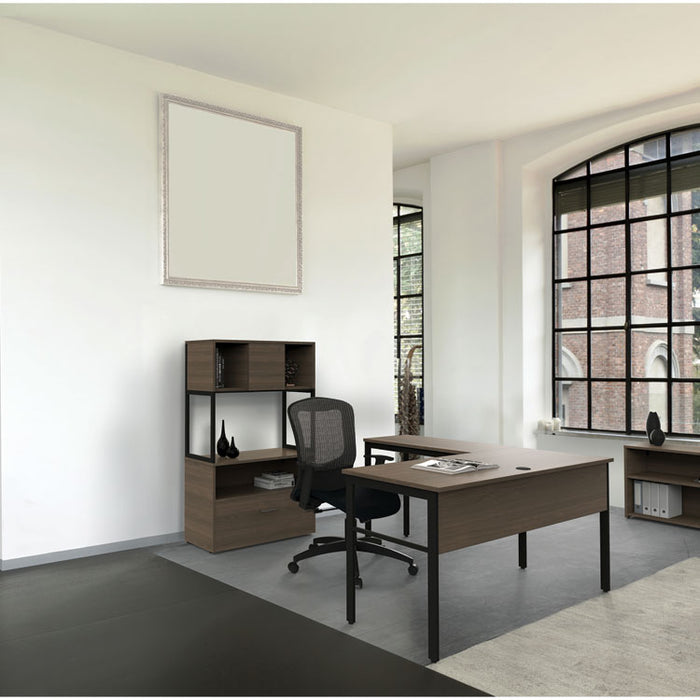 Urban Series Cabinet Credenza Pedestal with Lateral File, 35.25w x 15.25d x 23.75h, Ash