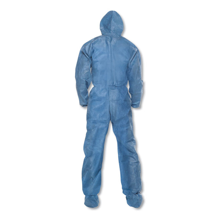 A20 Breathable Particle Protection Coveralls, Hood and Boots,  Large, Blue, 24/Carton