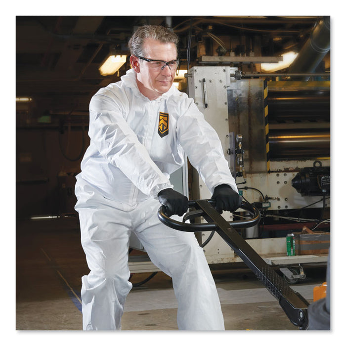A20 Elastic Back and Ankle Hood and Boot Coveralls, X-Large, White, 24/Carton