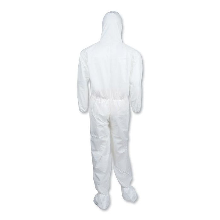 A30 Hood and Boots Splash/Particle Protection Coverall, 6X-Large, White, 21/Carton