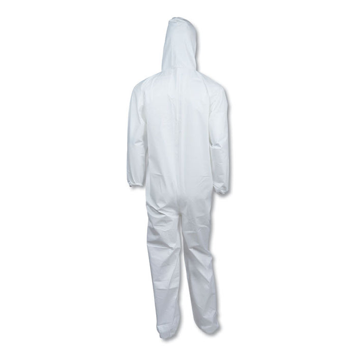 A40 Elastic-Cuff, Ankle, Hooded Coveralls, 3X-Large, White, 25/Carton
