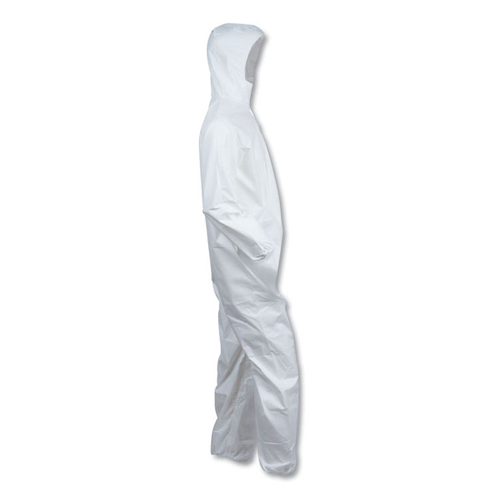 A40 Elastic-Cuff, Ankle, Hooded Coveralls, 3X-Large, White, 25/Carton
