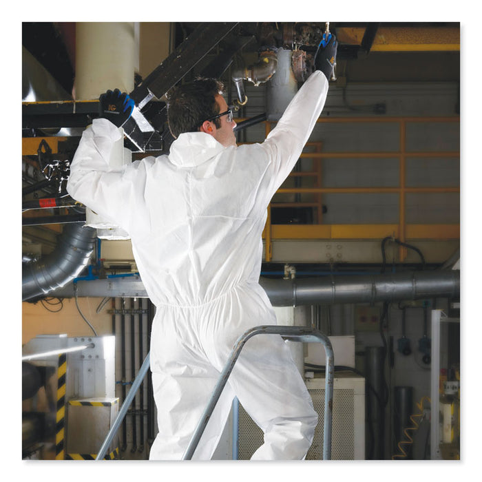 A20 Breathable Particle Protection Coveralls, Zip Closure, Hood, Elastic Back, Wrists and Ankles, 2X-Large, White