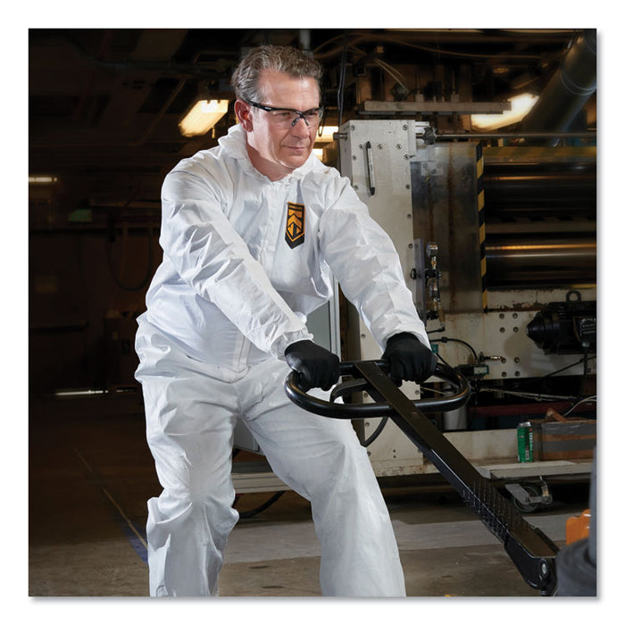 A40 Elastic-Cuff, Ankle, Hood and Boot Coveralls, 4X-Large, White, 25/Carton