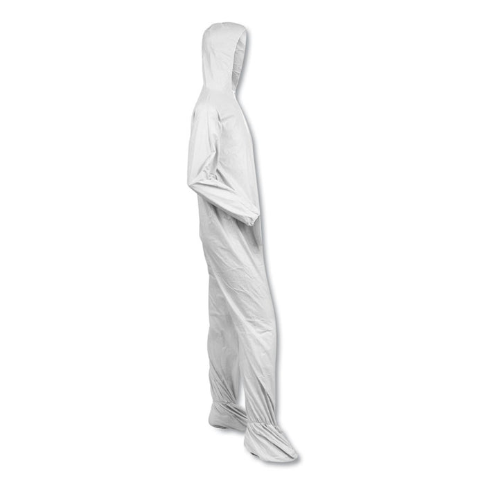 A45 Prep and Paint Coveralls, Zipper Front, Hood and Boots, Elastic Wrists and Ankles, White, 3X-Large, 25/Carton