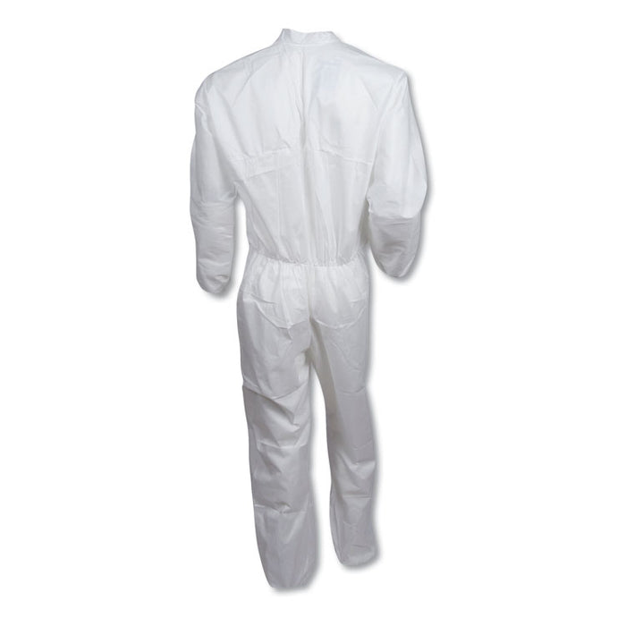 A30 Elastic-Back and Cuff Coveralls, 1" Flap, X-Large, White, 25/Carton