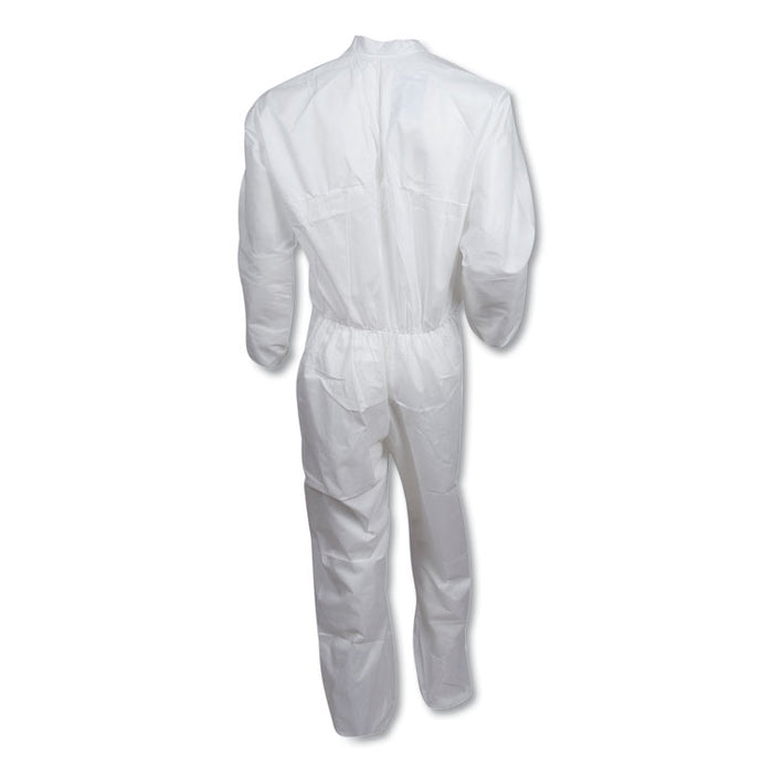 A30 Elastic-Back and Cuff Coveralls, 1" Flap, 2X-Large, White, 25/Carton