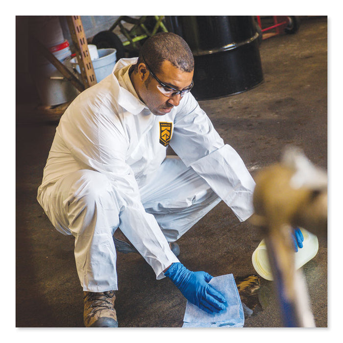 A30 Elastic-Back and Cuff Coveralls, 1" Flap, 2X-Large, White, 25/Carton