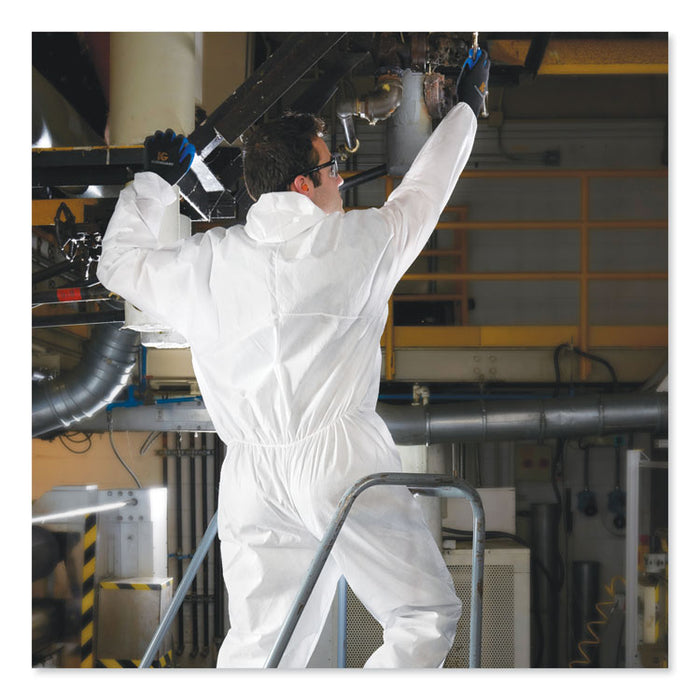 A20 Breathable Particle Protection Coveralls, Zip Closure, Hood, Elastic Back, Wrists and Ankles, 3X-Large, White