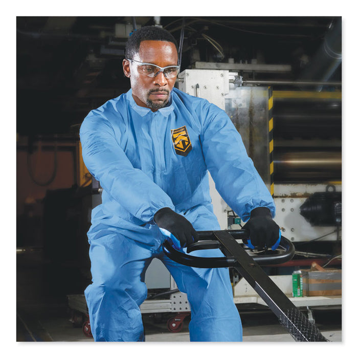 A20 Coveralls, MICROFORCE Barrier SMS Fabric, Zip Front, Elastic Wrists/Ankles, 2X-Large, Blue, 24/Carton