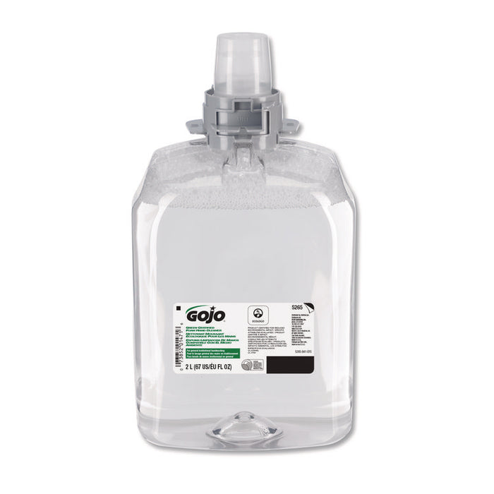Green Certified Foam Hand Cleaner, Refill for GOJO FMX-20 Push-Style Dispenser, Unscented, 2,000 mL, 2/Carton