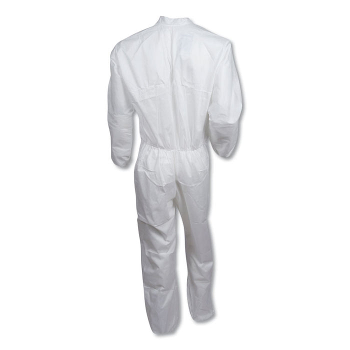A40 Coveralls, Open Wrists and Ankles, White, Large, 25/Carton